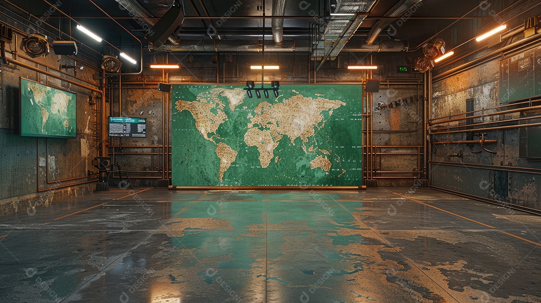 Um estúdio de TV virtual com fundo de tela verde é uma ferramenta versátil que pode ser usada para criar uma ampla gama de efeitos realistas IA