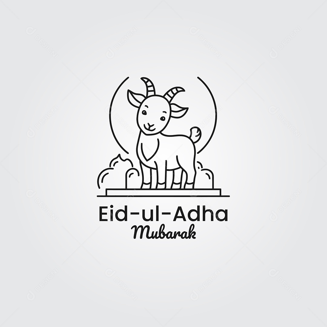 Desenho Ilustrativo do Festival Mulçumano Eid ul adha PNG + AI Editável