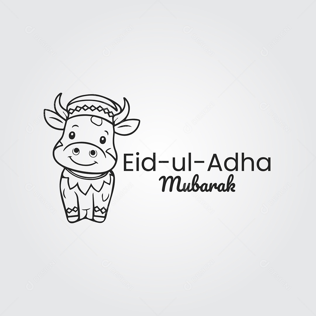 Desenho Ilustrativo do Festival Mulçumano Eid ul adha PNG + AI Editável