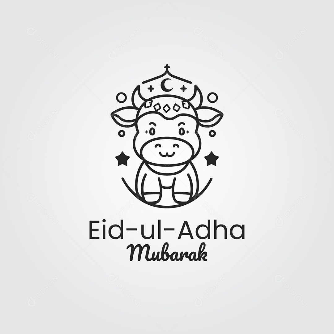 Desenho Ilustrativo do Festival Mulçumano Eid ul adha PNG + AI Editável