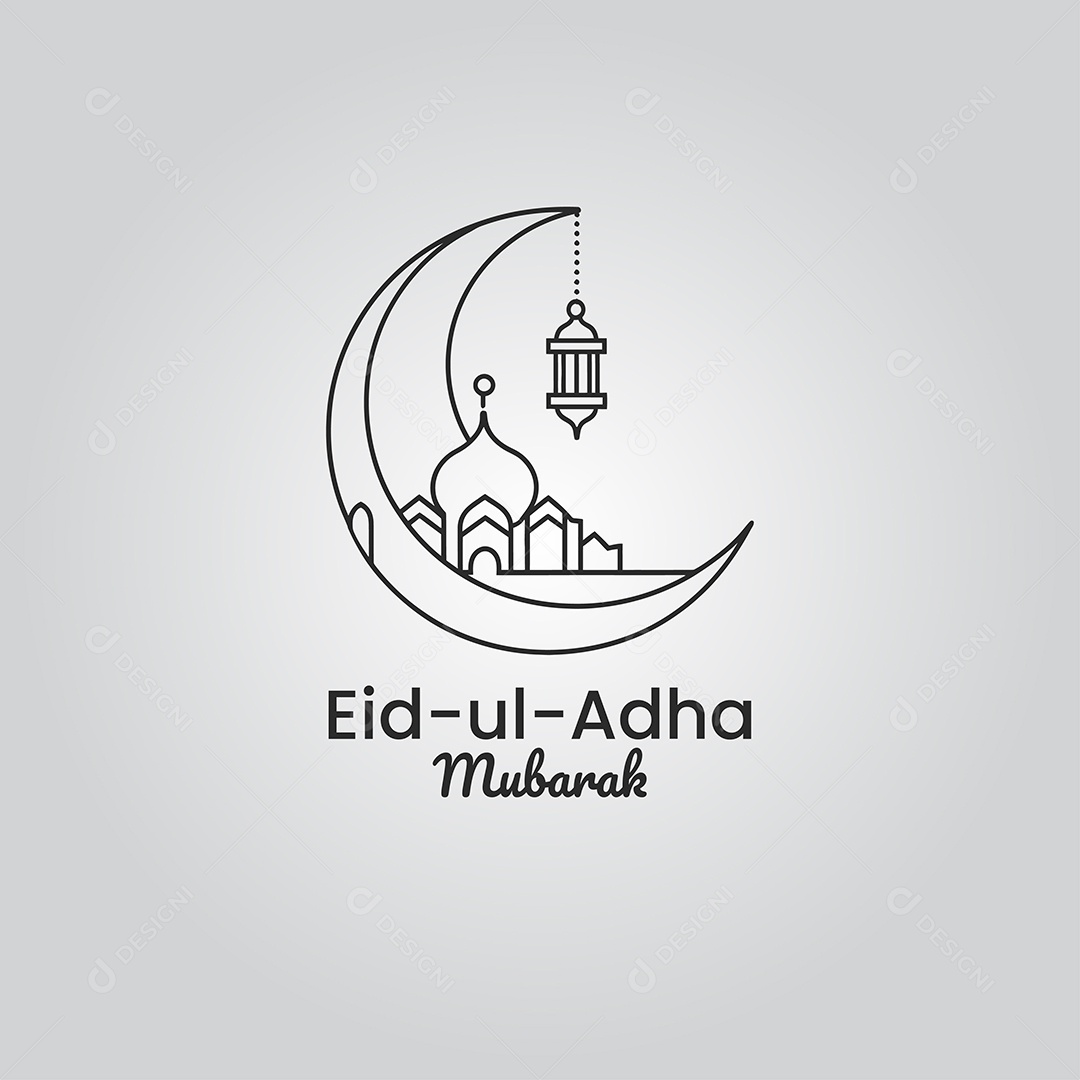 Desenho Ilustrativo do Festival Mulçumano Eid ul adha PNG + AI Editável