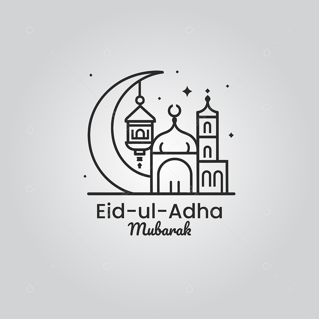 Desenho Ilustrativo do Festival Mulçumano Eid ul adha PNG + AI Editável