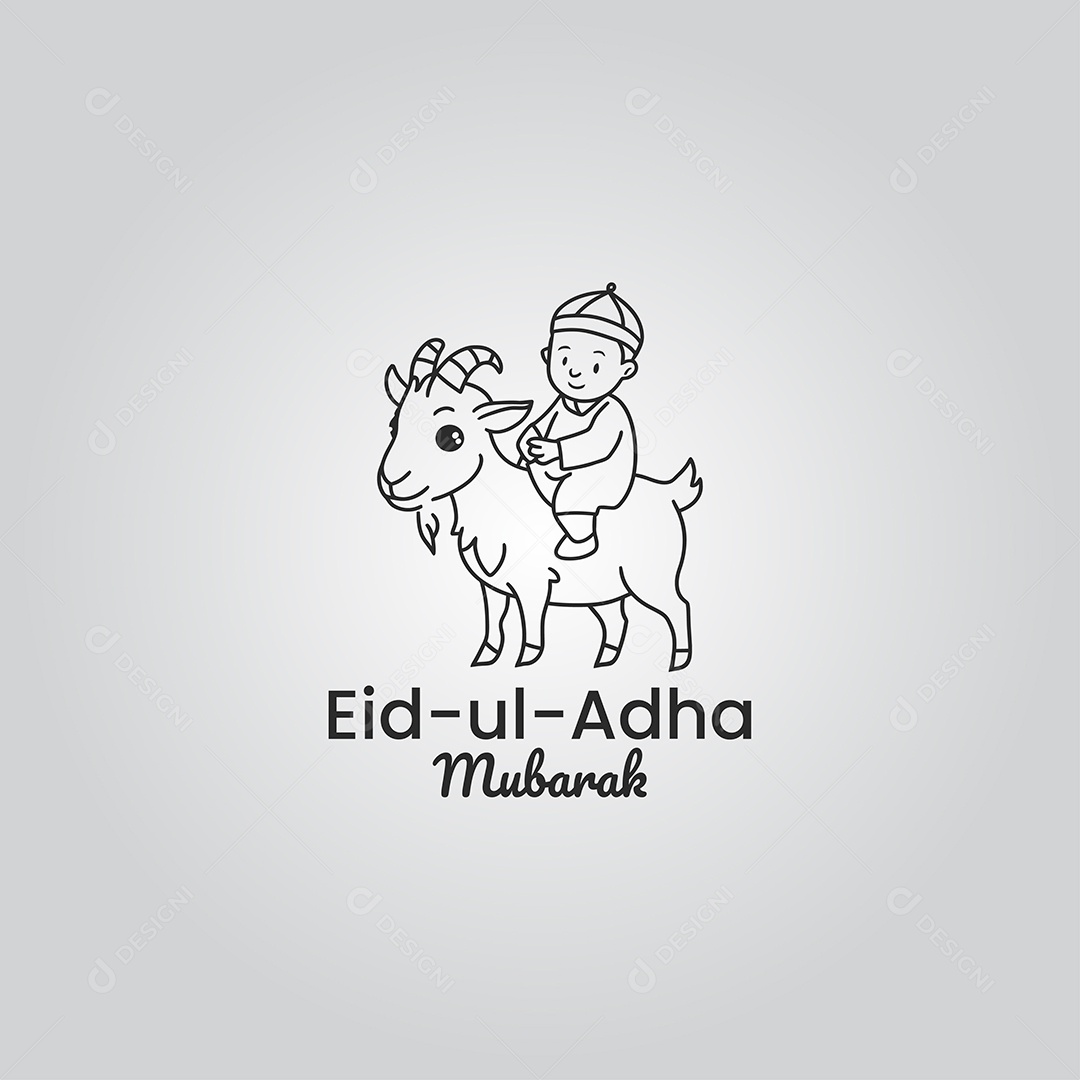 Desenho Ilustrativo do Festival Mulçumano Eid ul adha PNG + AI Editável