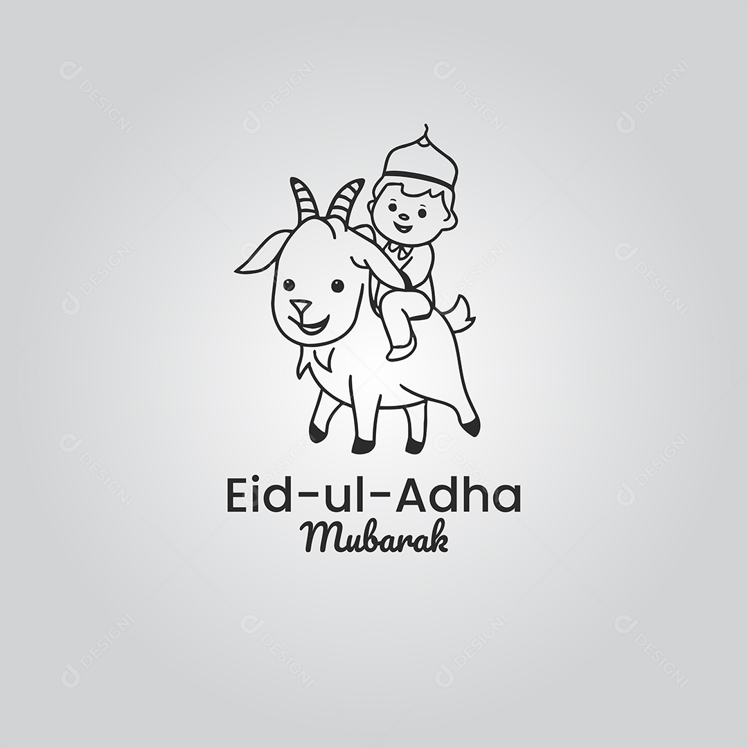 Desenho Ilustrativo do Festival Mulçumano Eid ul adha PNG + AI Editável