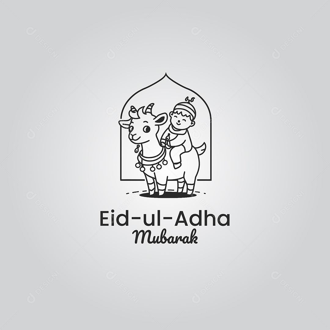 Desenho Ilustrativo do Festival Mulçumano Eid ul adha PNG + AI Editável