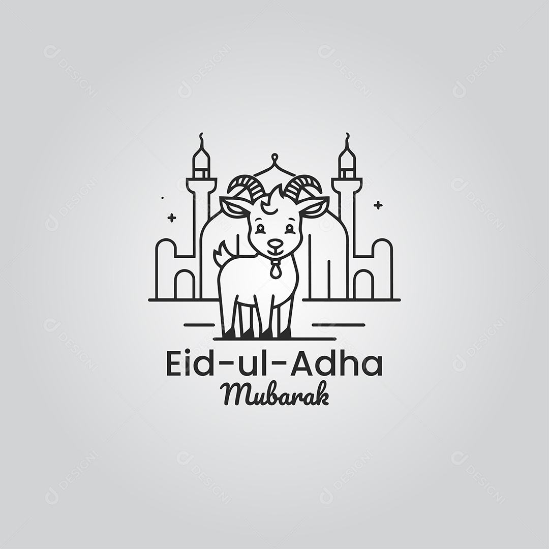 Desenho Ilustrativo do Festival Mulçumano Eid ul adha PNG + AI Editável
