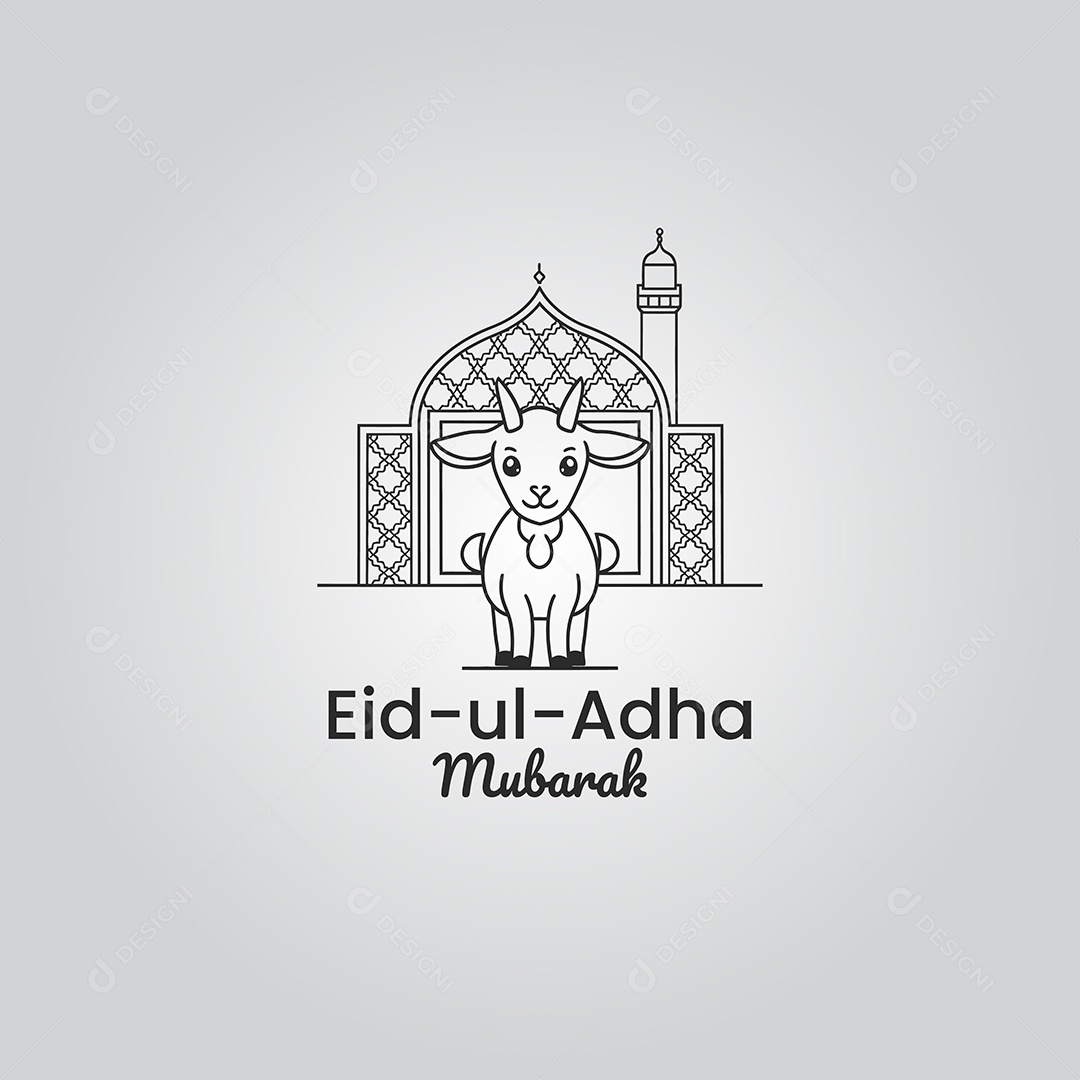 Desenho Ilustrativo do Festival Mulçumano Eid ul adha PNG + AI Editável