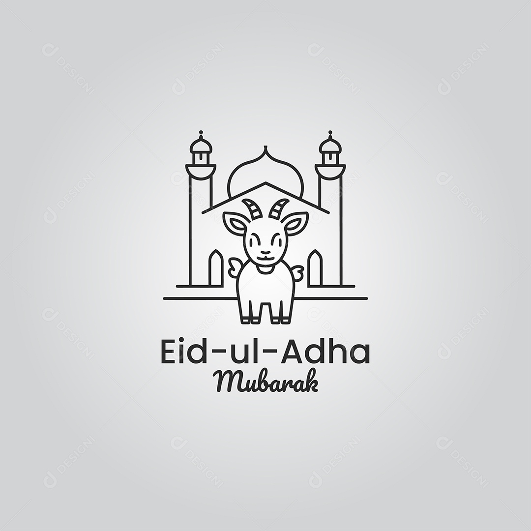 Desenho Ilustrativo do Festival Mulçumano Eid ul adha PNG + AI Editável