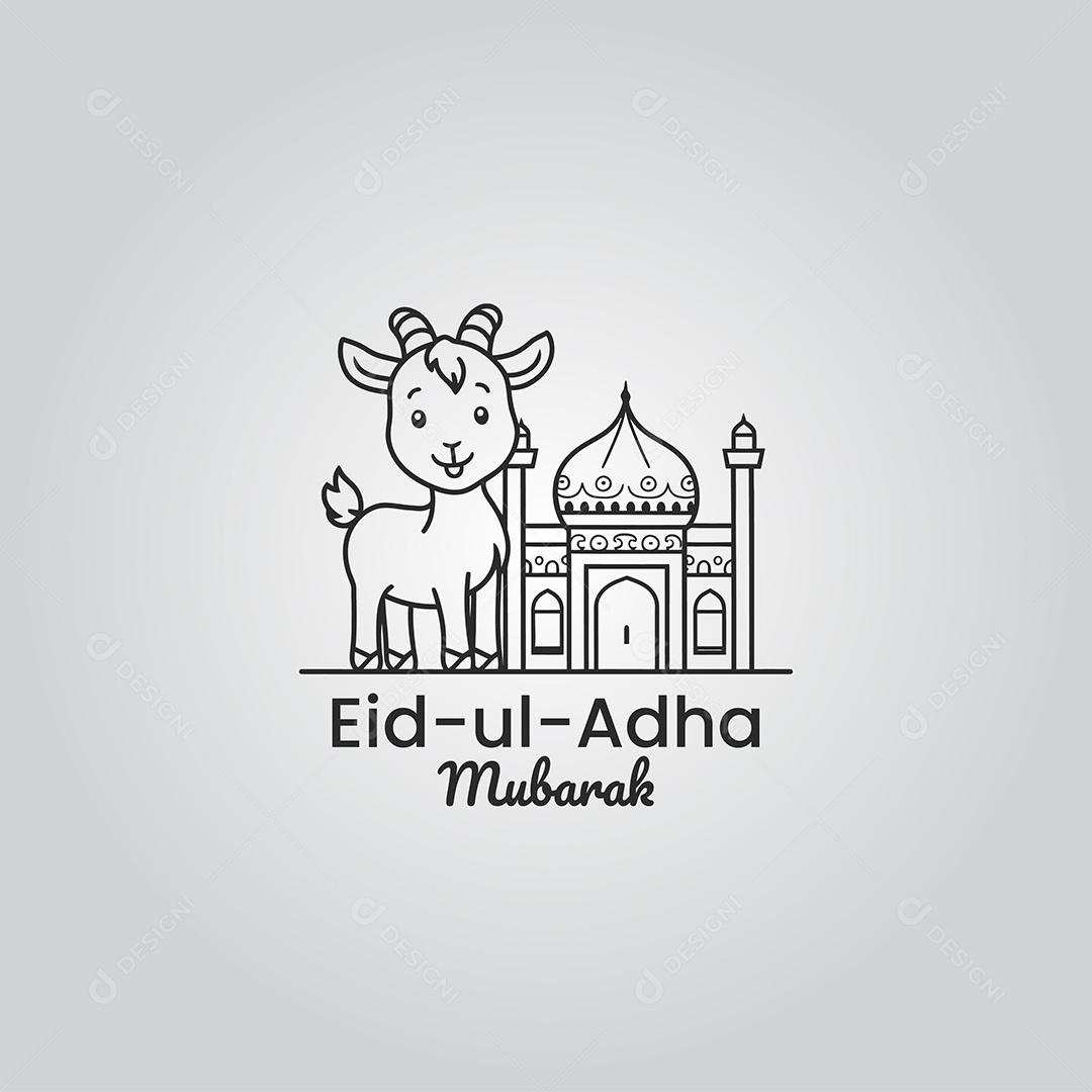 Desenho Ilustrativo do Festival Mulçumano Eid ul adha PNG + AI Editável