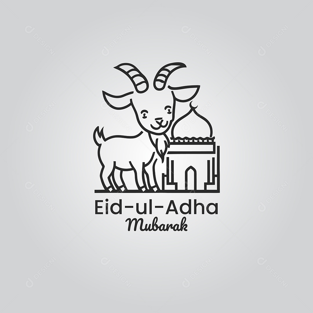 Desenho Ilustrativo do Festival Mulçumano Eid ul adha PNG + AI Editável