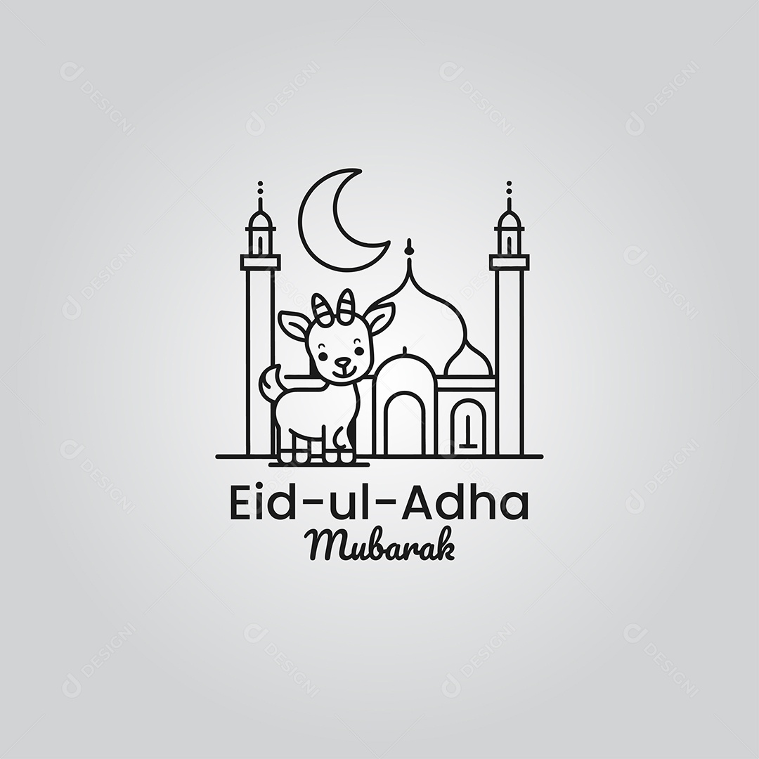 Desenho Ilustrativo do Festival Mulçumano Eid ul adha PNG + AI Editável