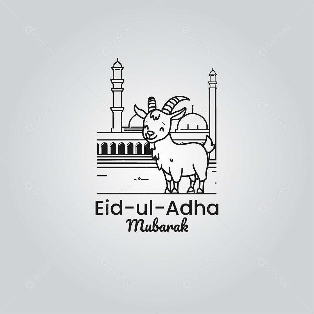 Desenho Ilustrativo do Festival Mulçumano Eid ul adha PNG + AI Editável