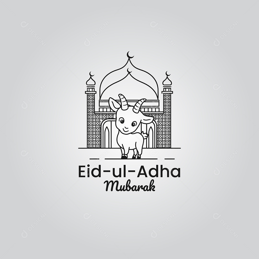 Desenho Ilustrativo do Festival Mulçumano Eid ul adha PNG + AI Editável