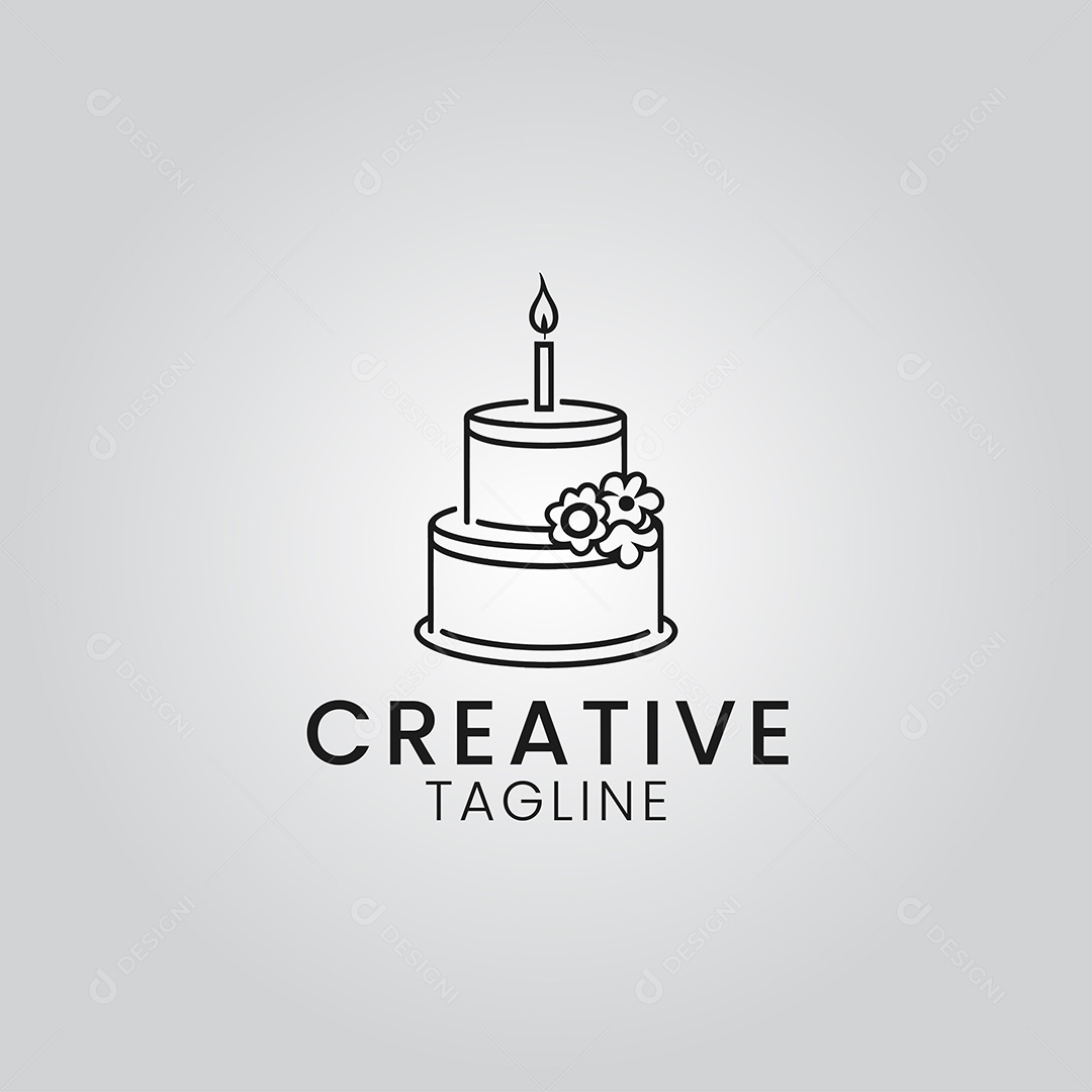 Modelo de Logotipo Criativo Confeitaria PNG + AI Editável