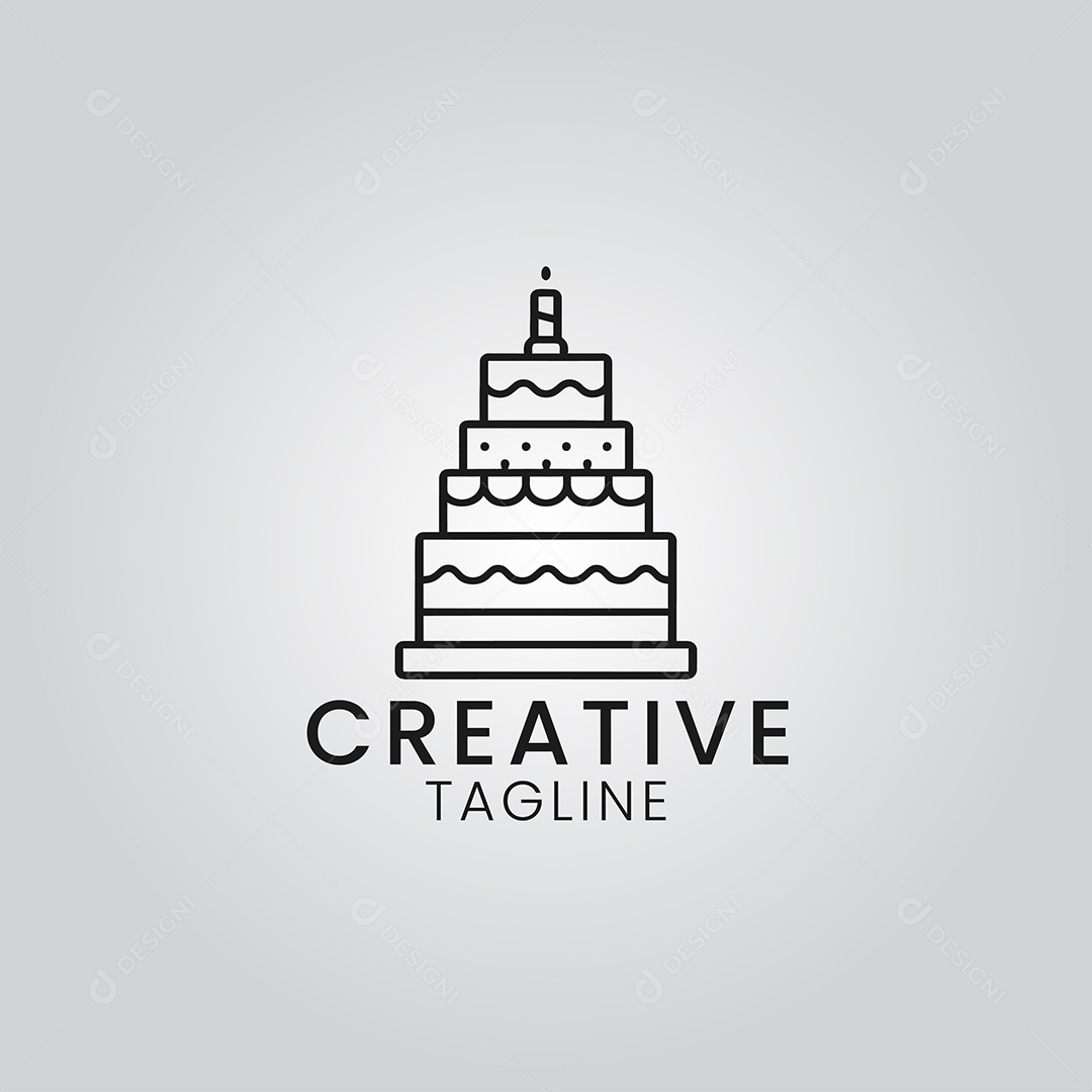 Modelo de Logotipo Criativo Confeitaria PNG + AI Editável