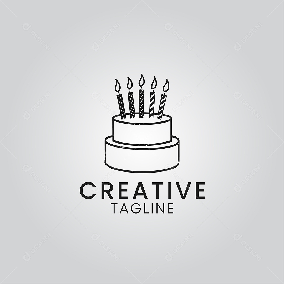 Modelo de Logotipo Criativo Confeitaria PNG + AI Editável