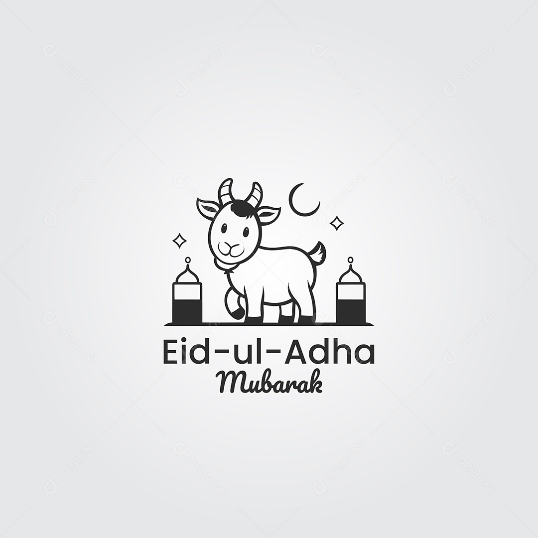 Desenho Ilustrativo do Festival Mulçumano Eid ul adha PNG + AI Editável