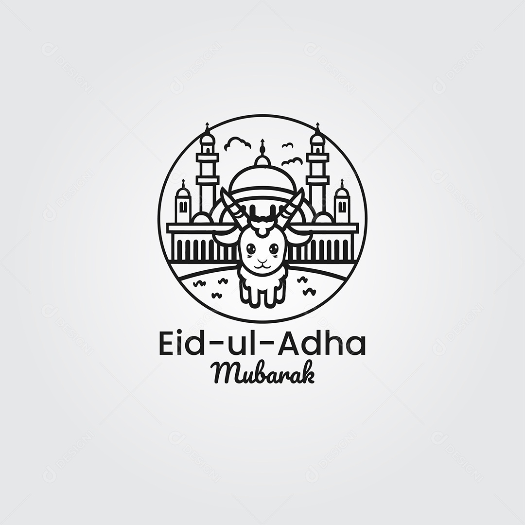 Desenho Ilustrativo do Festival Mulçumano Eid ul adha PNG + AI Editável