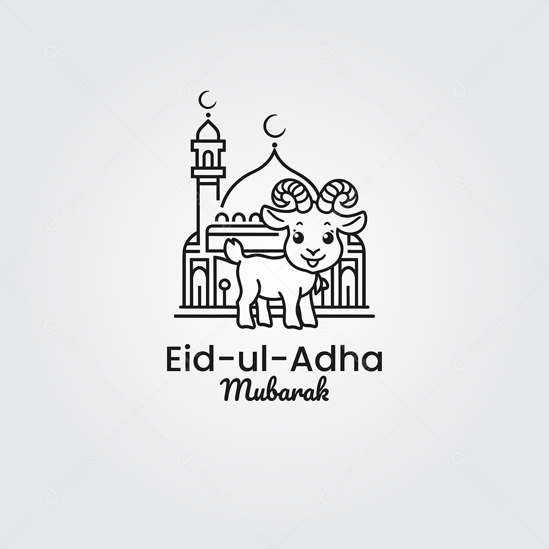 Desenho Ilustrativo do Festival Mulçumano Eid ul adha PNG + AI Editável
