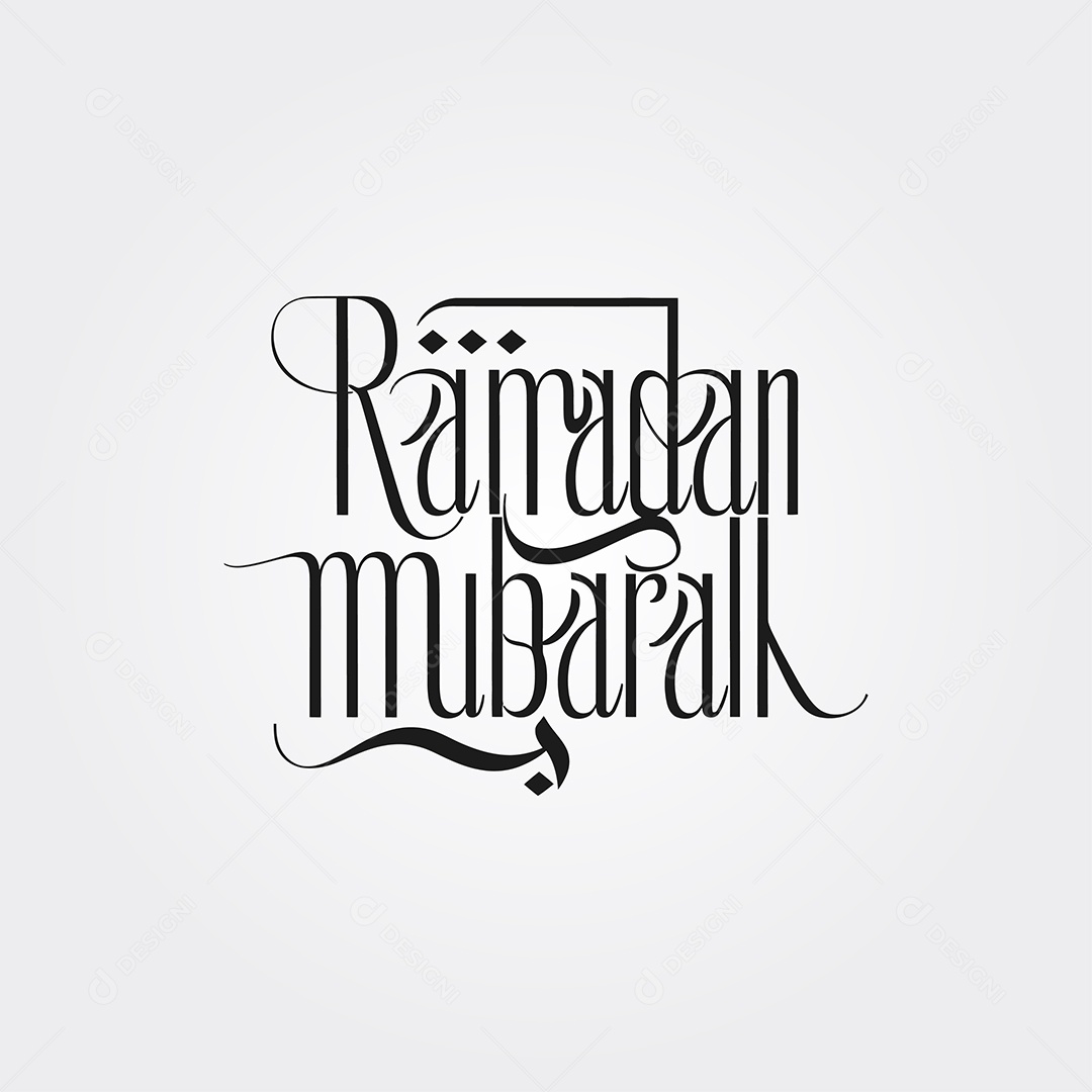 Lettering Ramadã Mubarak PNG + AI