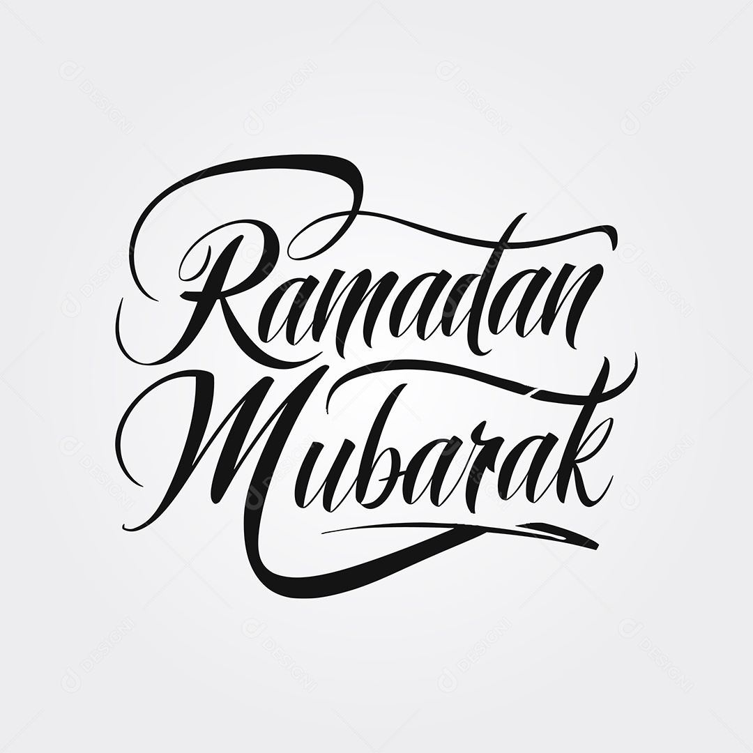 Lettering Ramadã Mubarak PNG + AI