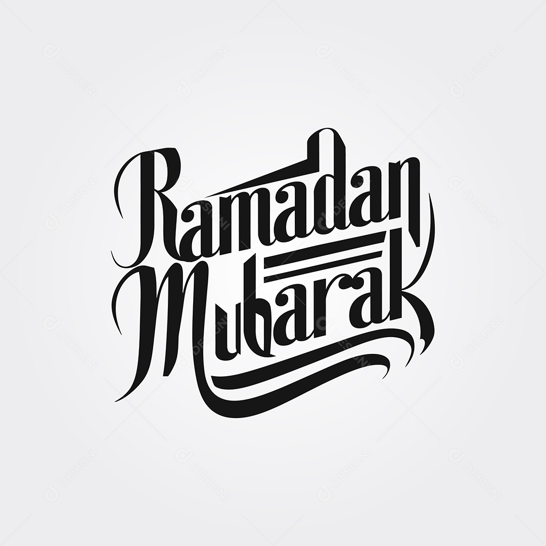 Lettering Ramadã Mubarak PNG + AI