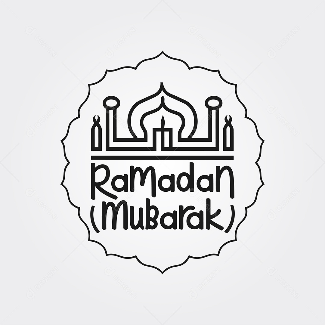 Lettering Ramadã Mubarak PNG + AI
