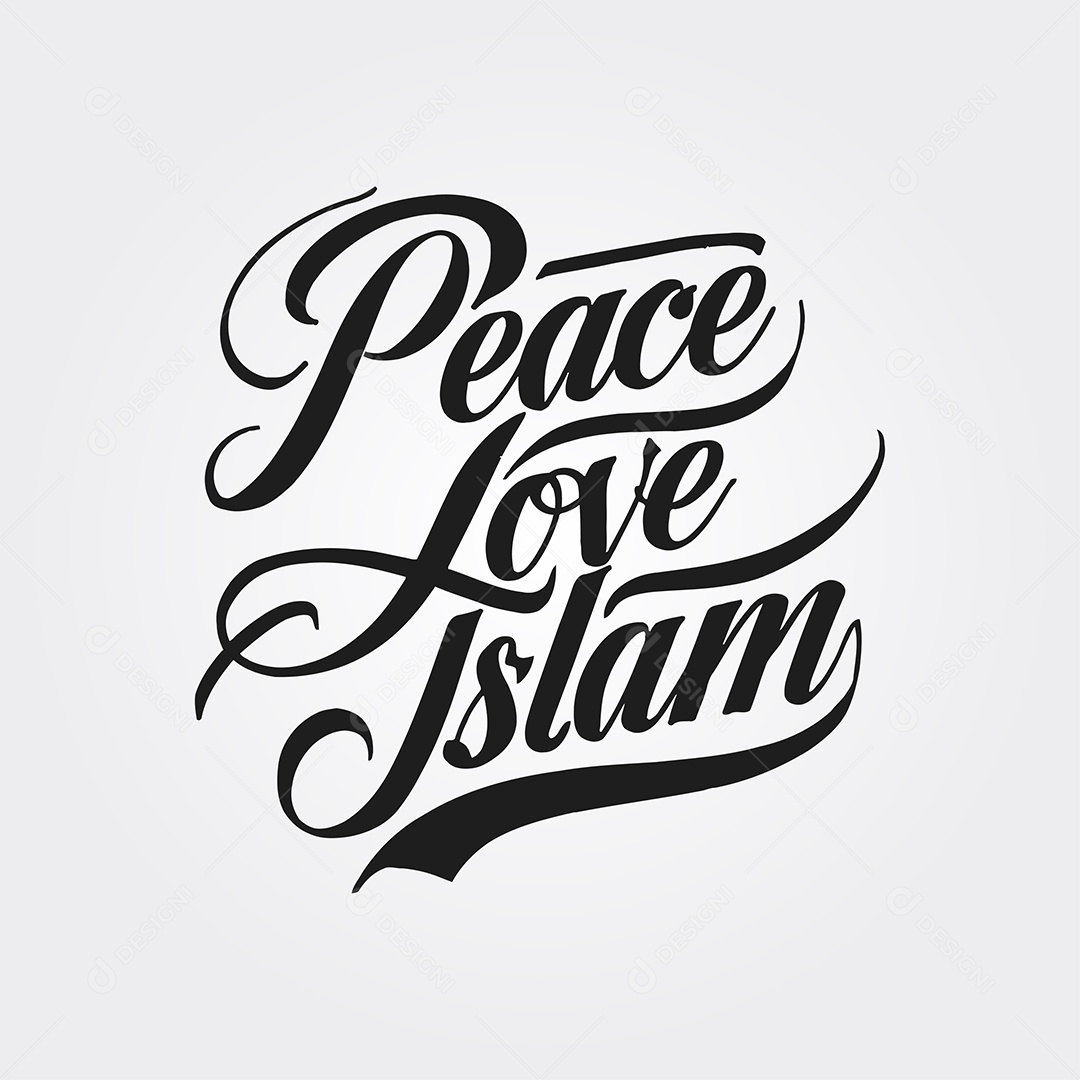Lettering Paz e Amor Islã PNG + AI