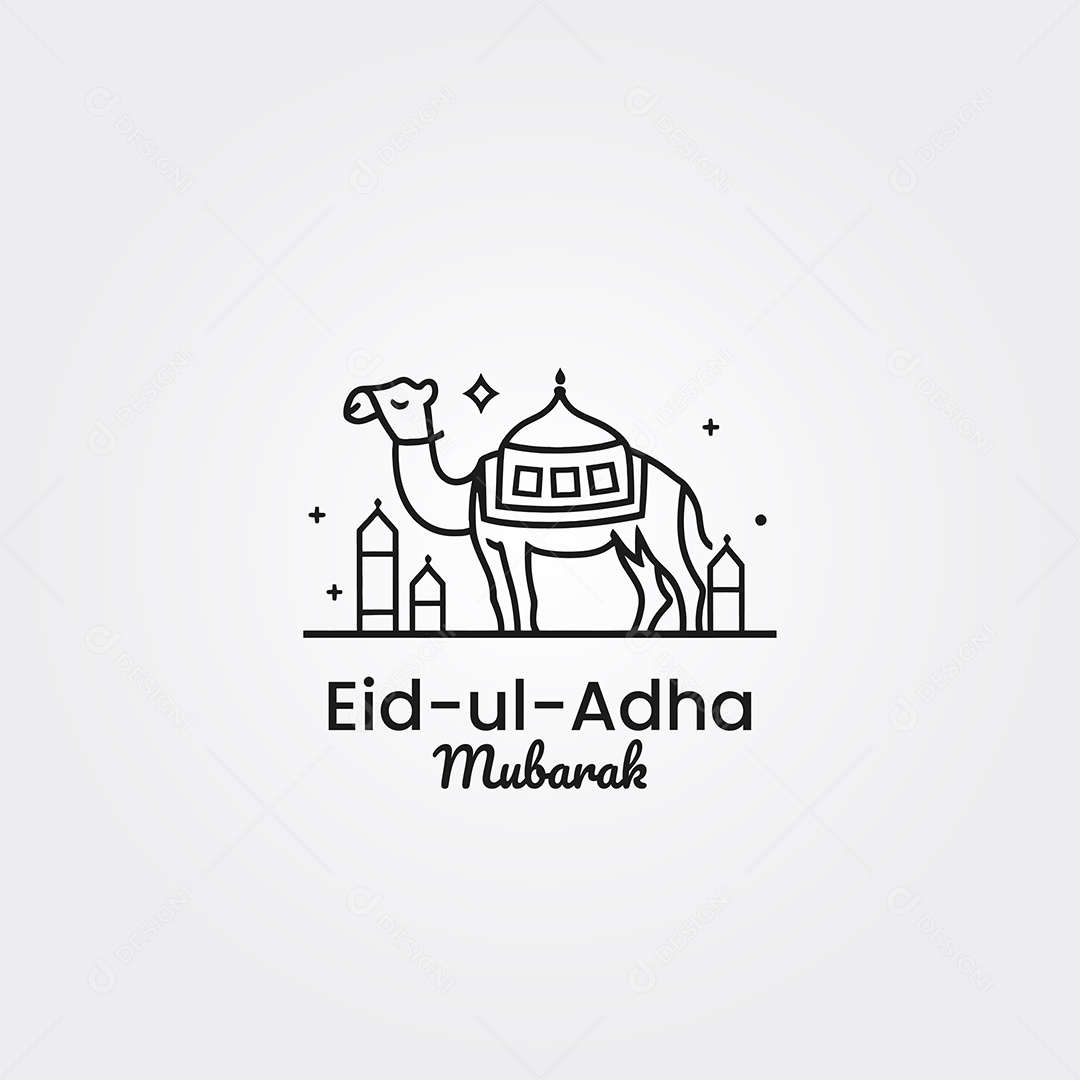 Desenho Ilustrativo do Festival Mulçumano Eid ul adha PNG + AI Editável