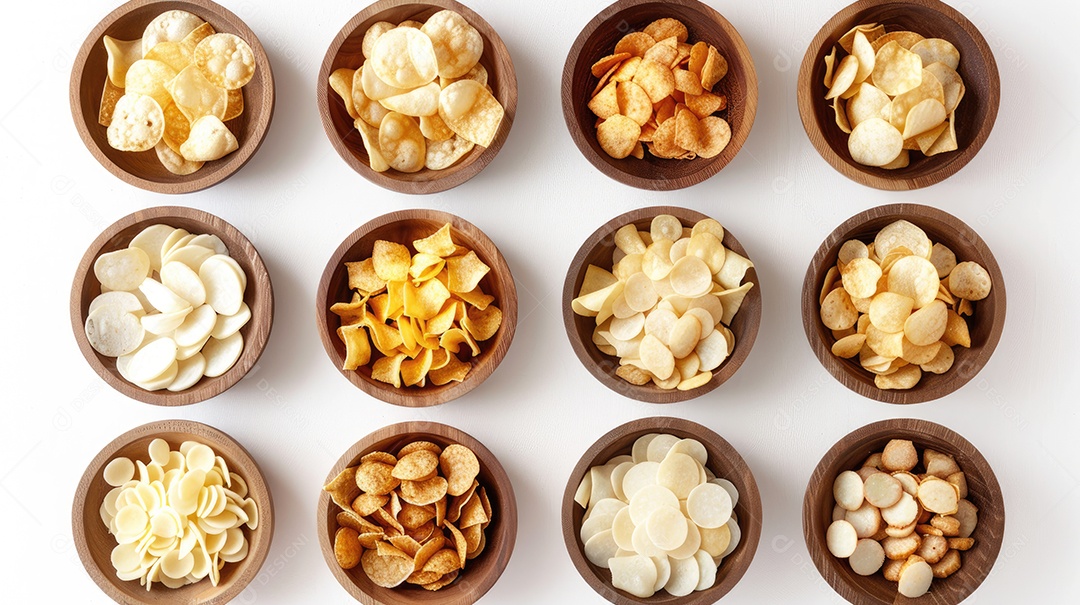 Vista superior da coleção de alimentos indianos isolada no fundo branco