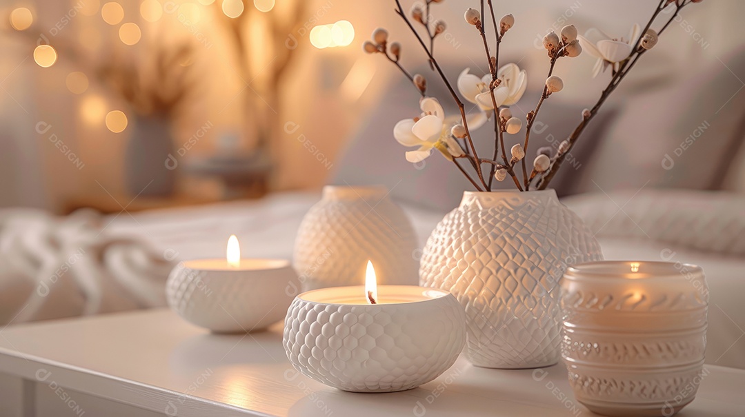 Decoração festiva de mesa de jantar para a temporada de férias de inverno com velas e lindos talheres