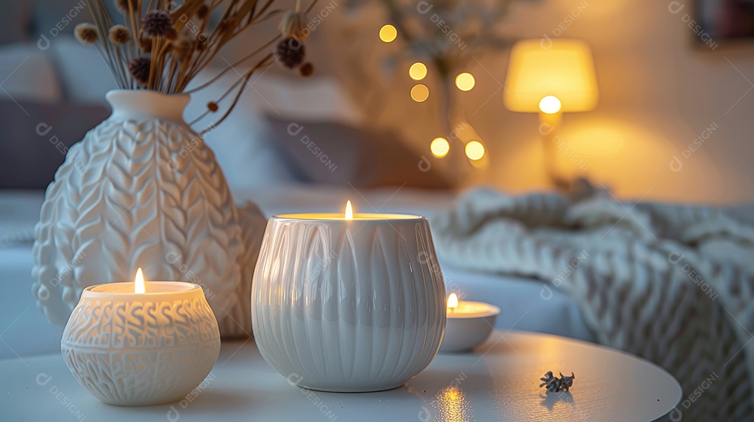 Decoração festiva de mesa de jantar para a temporada de férias de inverno com velas e lindos talheres