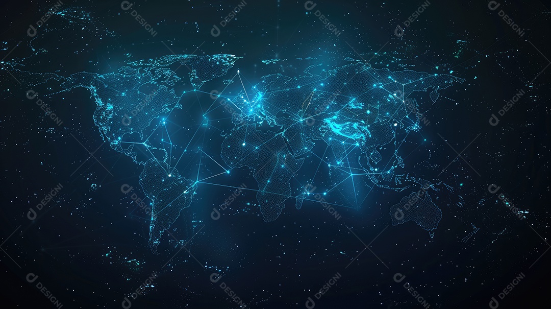 Representação digital da Terra encapsulada em uma grade de rede futurista