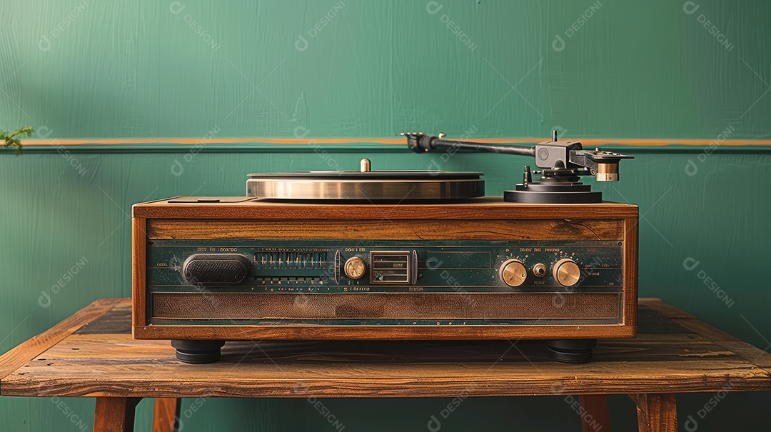 Rádio vintage retrô e elegante como um banner amplo para conversas de mídia ou conceitos de streaming de podcast com área de copyspace
