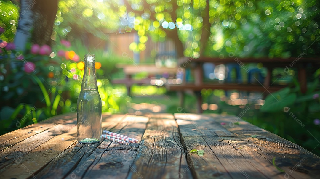 Fundo de primavera com pranchas de madeira