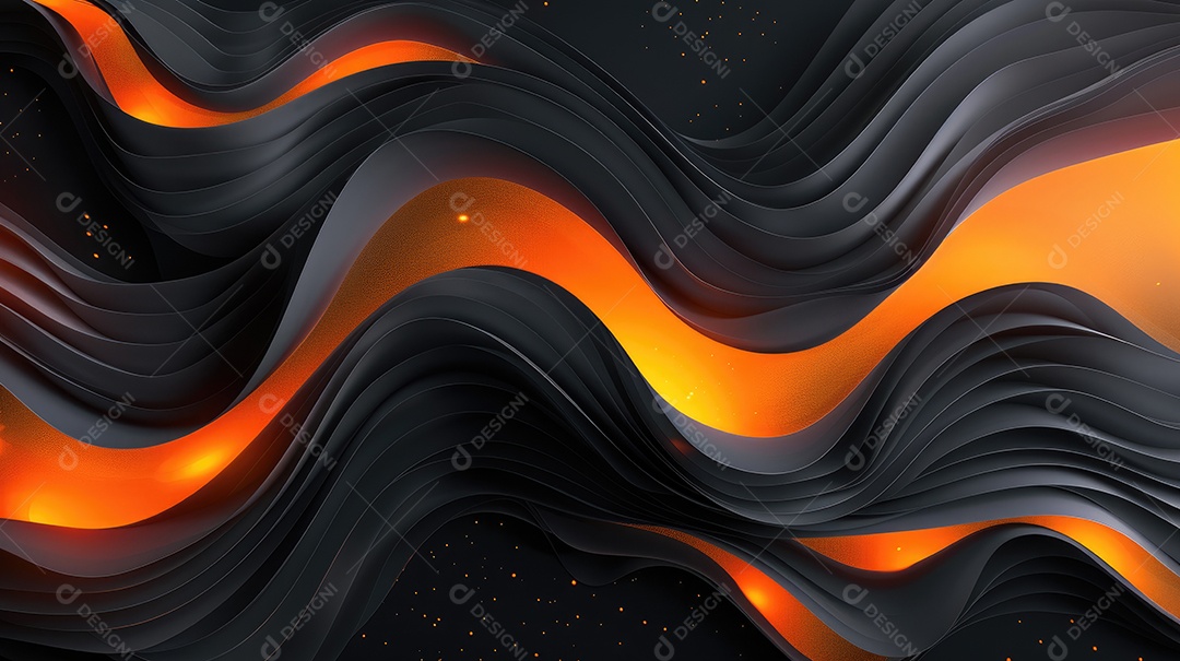 Design de fundo com formas onduladas 3D pretas abstratas