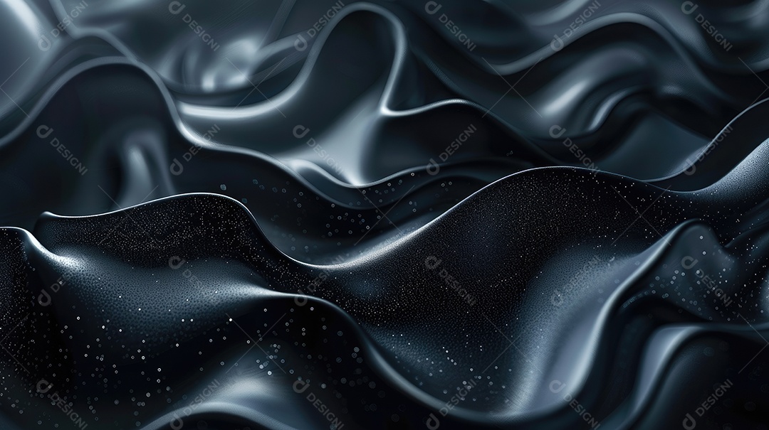 Design de fundo com formas onduladas 3D pretas abstratas