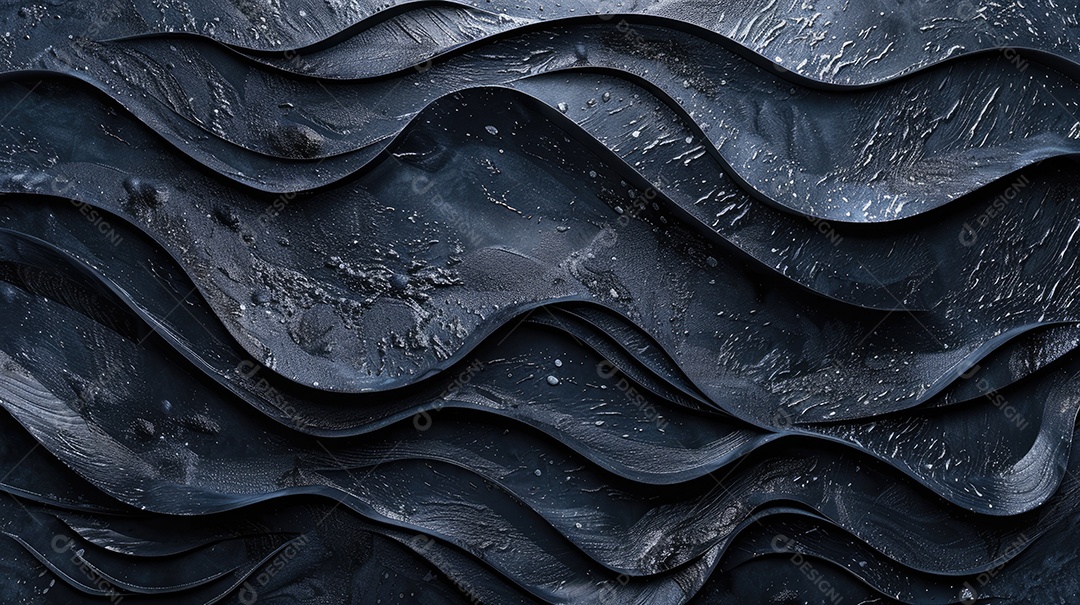 Design de fundo com formas onduladas 3D pretas abstratas