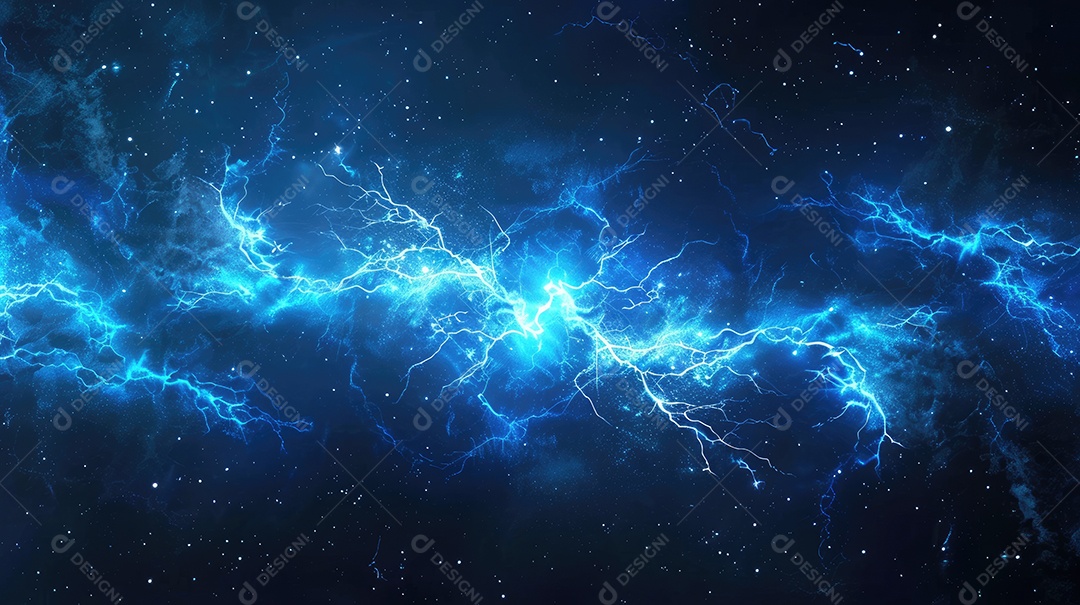 Uma renderização 3D vibrante captura a intensidade de um raio colorido