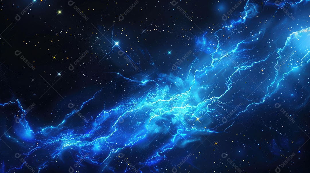 Uma renderização 3D vibrante captura a intensidade de um raio colorido