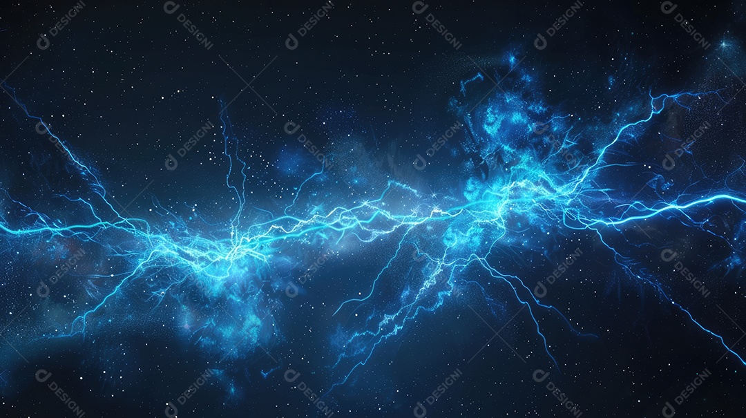 Uma renderização 3D vibrante captura a intensidade de um raio colorido