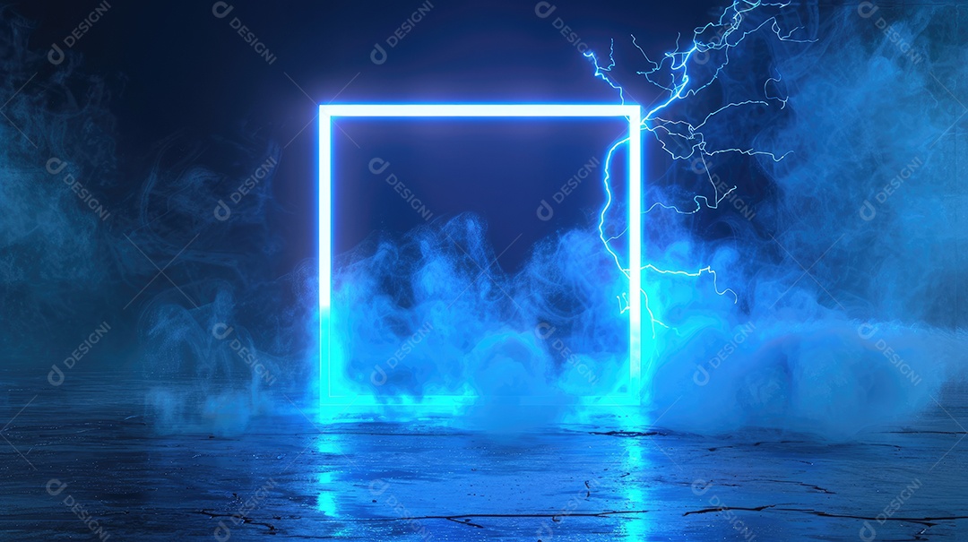 Uma renderização 3D vibrante captura a intensidade de um raio colorido