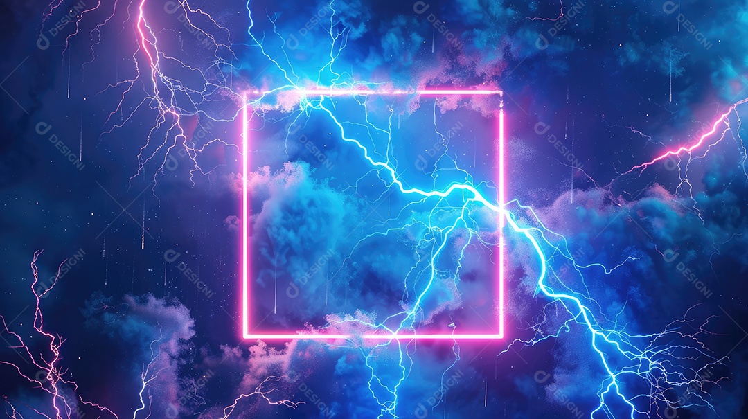 Uma renderização 3D vibrante captura a intensidade de um raio colorido