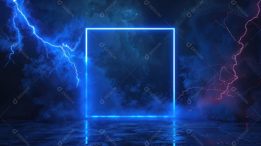 Uma renderização 3D vibrante captura a intensidade de um raio colorido