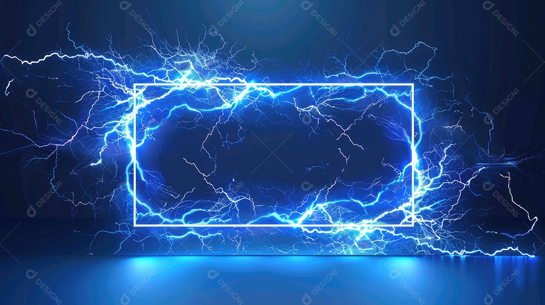 Uma renderização 3D vibrante captura a intensidade de um raio colorido