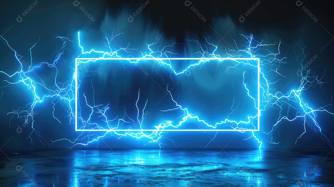 Uma renderização 3D vibrante captura a intensidade de um raio colorido