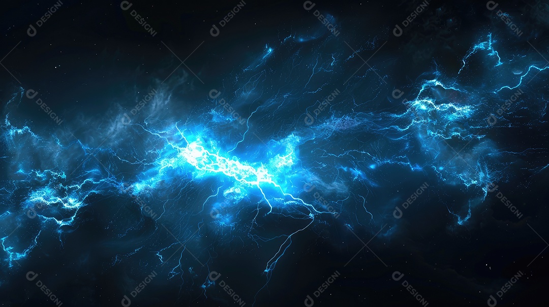 Uma renderização 3D vibrante captura a intensidade de um raio colorido