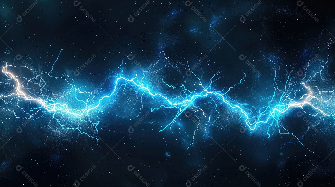 Uma renderização 3D vibrante captura a intensidade de um raio colorido