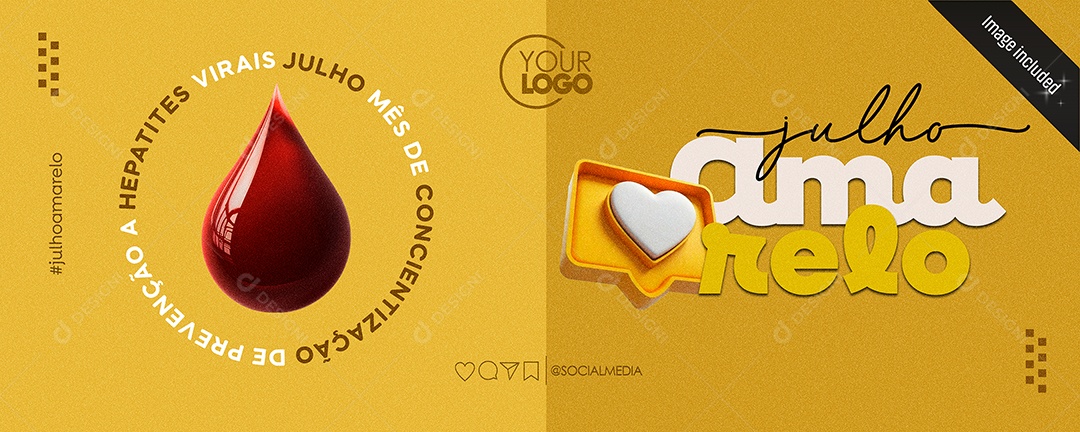 Social Media Julho Amarelo Banner Social Media PSD Editável