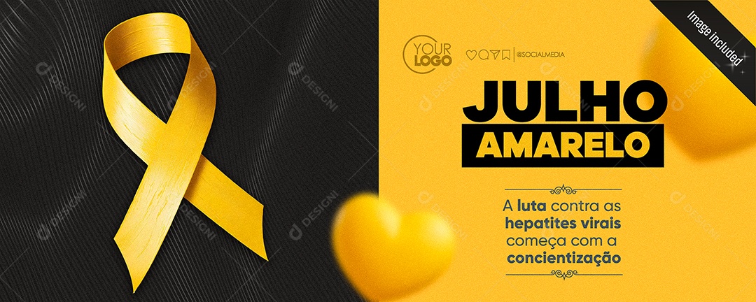 Social Media Julho Amarelo Banner Social Media PSD Editável
